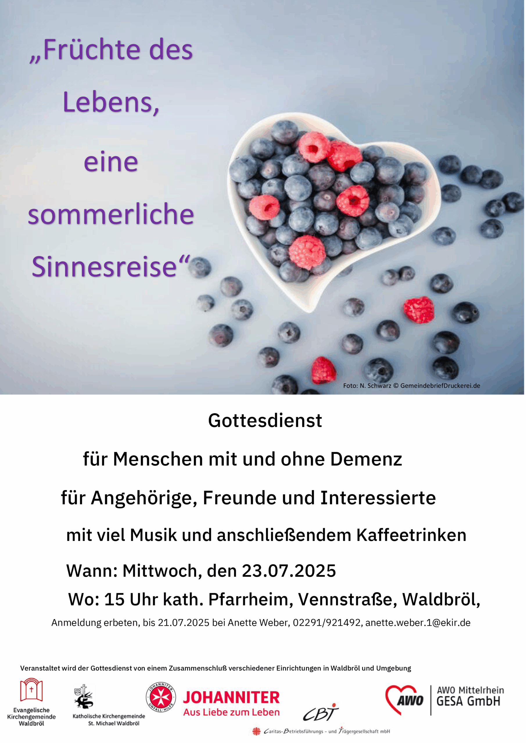 Gottesdienst für Menschen mit und ohne Demenz